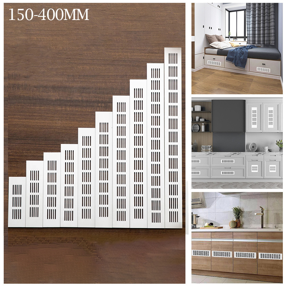 Home Bathroom Vent - 60mm Aluminium Rechteckiges Schrank-Lüftungsgitter Belüftungsabdeckung für