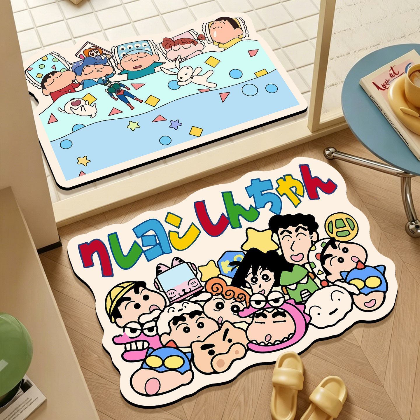 Home Goods Bathroom Decor - Crayon Shin-chan Unregelmäßige Badematte, Cartoon-Absorbierende Rutschfeste