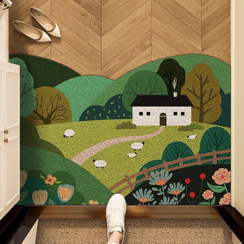 Zara Home Bathroom Rug - VIKAMA Eingang Seide Kreis Anti-Rutsch-Fußmatten Eingangsbereich