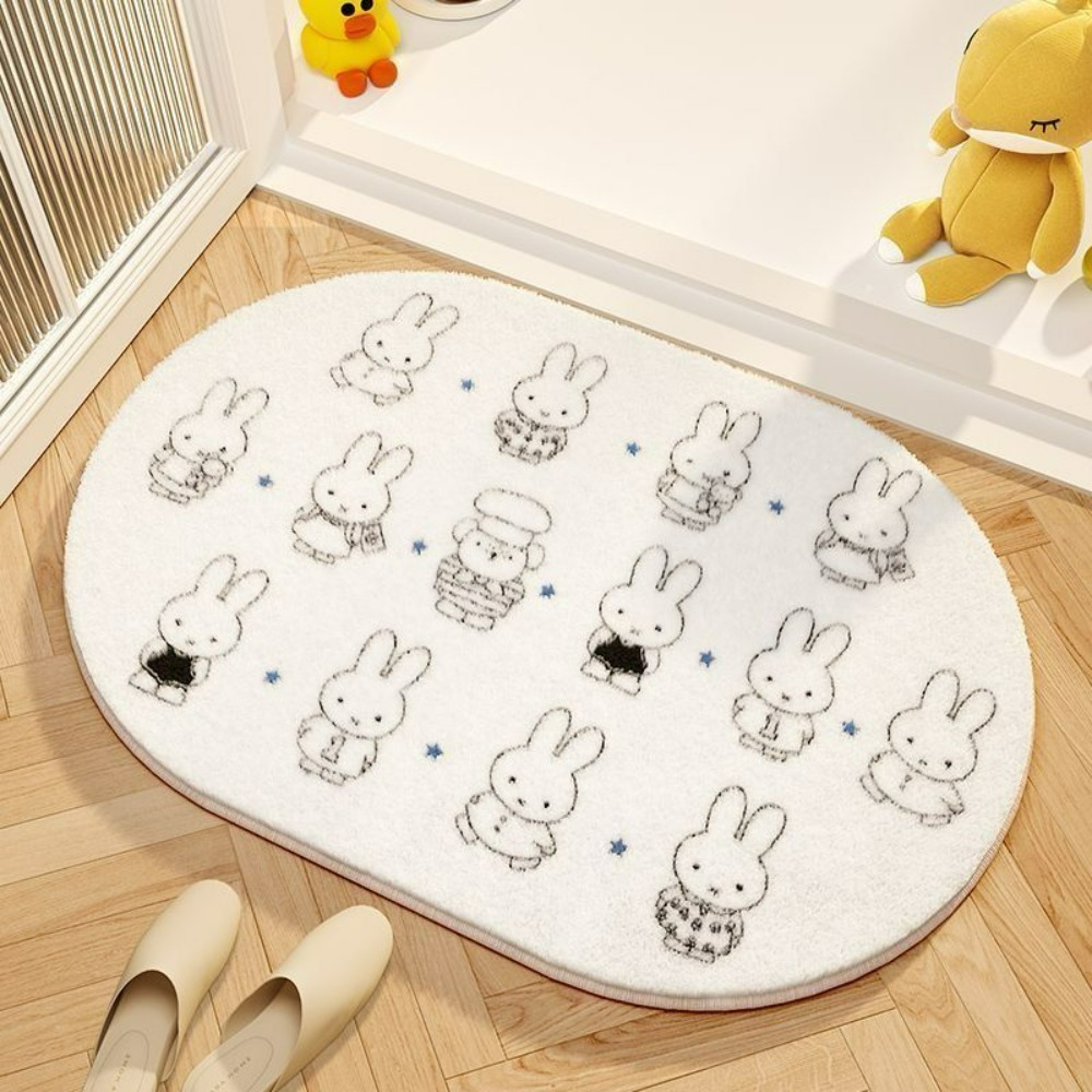 Home Goods Bathroom Decor - Miffy Cartoon-Bodenmatte, weiches Fußpolster aus Kaschmirimitat,