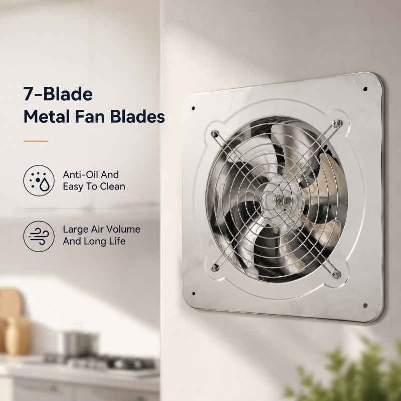 Home Bathroom Vent - 6-Zoll-8-Zoll-Hochgeschwindigkeits-Abluftventilator für Toilette, Küche, Badezimmer, Wandmontage,