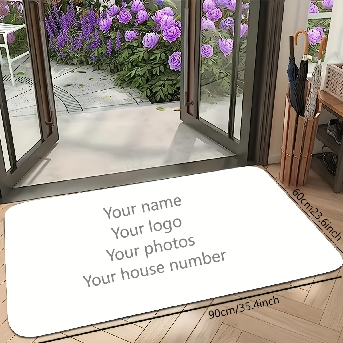 Home Bathroom Name - Anpassbare DIY-Matte für den Eingangsbereich, Fußmatte,