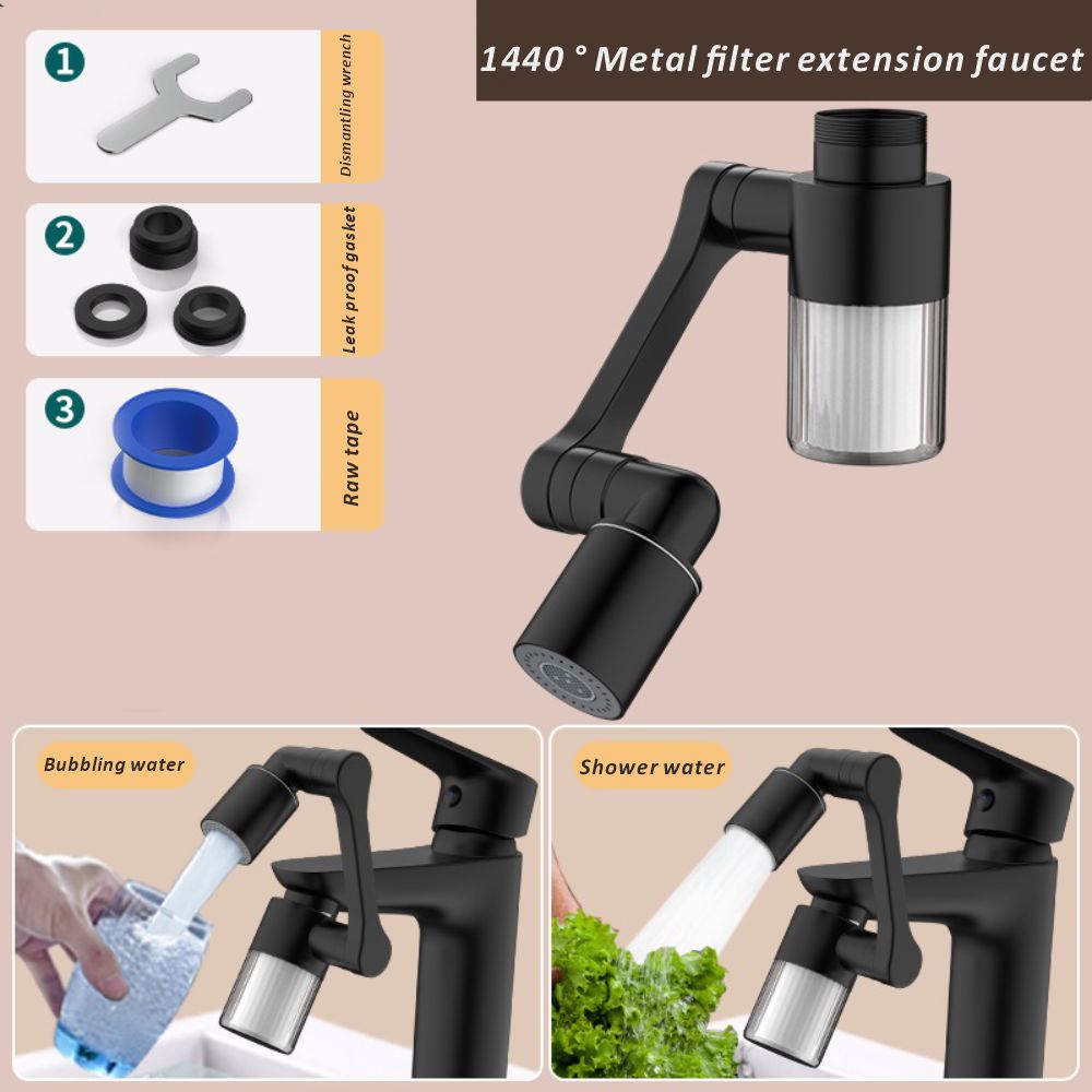 Home Bathroom Faucets - Neu Schwarz 1440 ° Drehbar mit