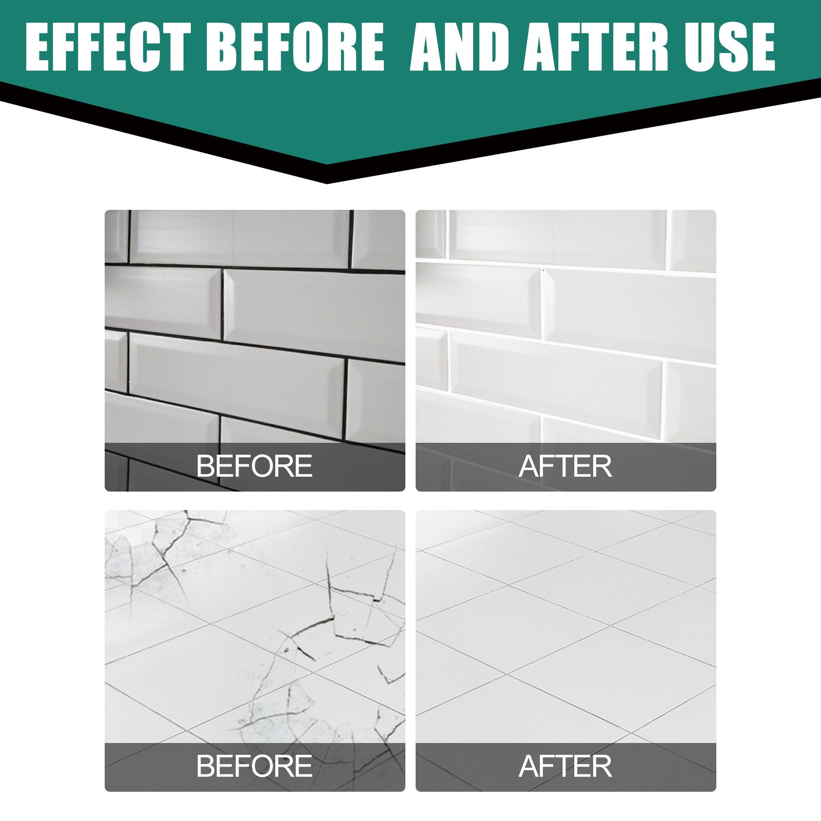 Home Bathroom Repair - Fliesenfüller, wasserdichte Fliesenreparaturpaste für Badezimmer, Marmor-Arbeitsplatten,
