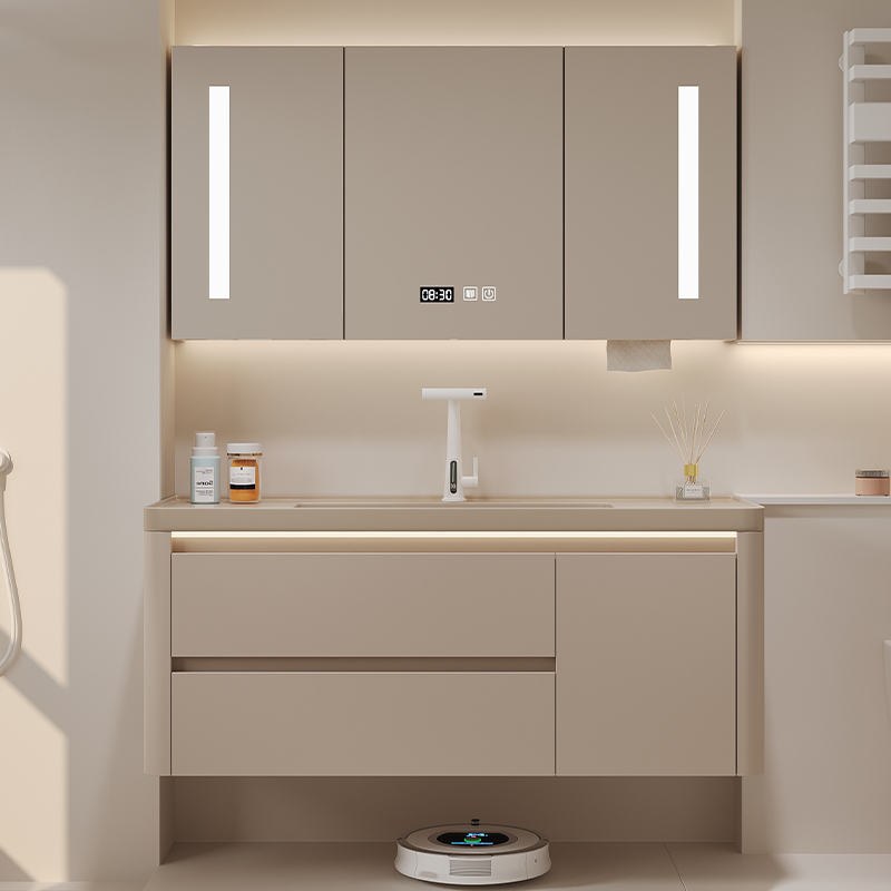 Home Bathroom Partition Wall - Organizer, Spiegel, Badezimmerschrank, Aufbewahrung, Wandzubehör, Toilette,