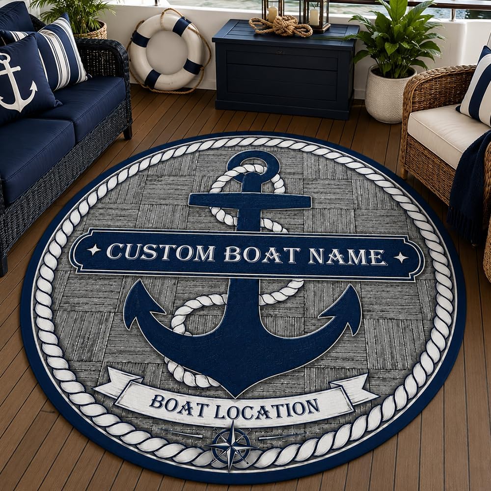 Home Bathroom Name - Personalisierte nautische Anker-Fußmatte, personalisierter Eingangsteppich mit