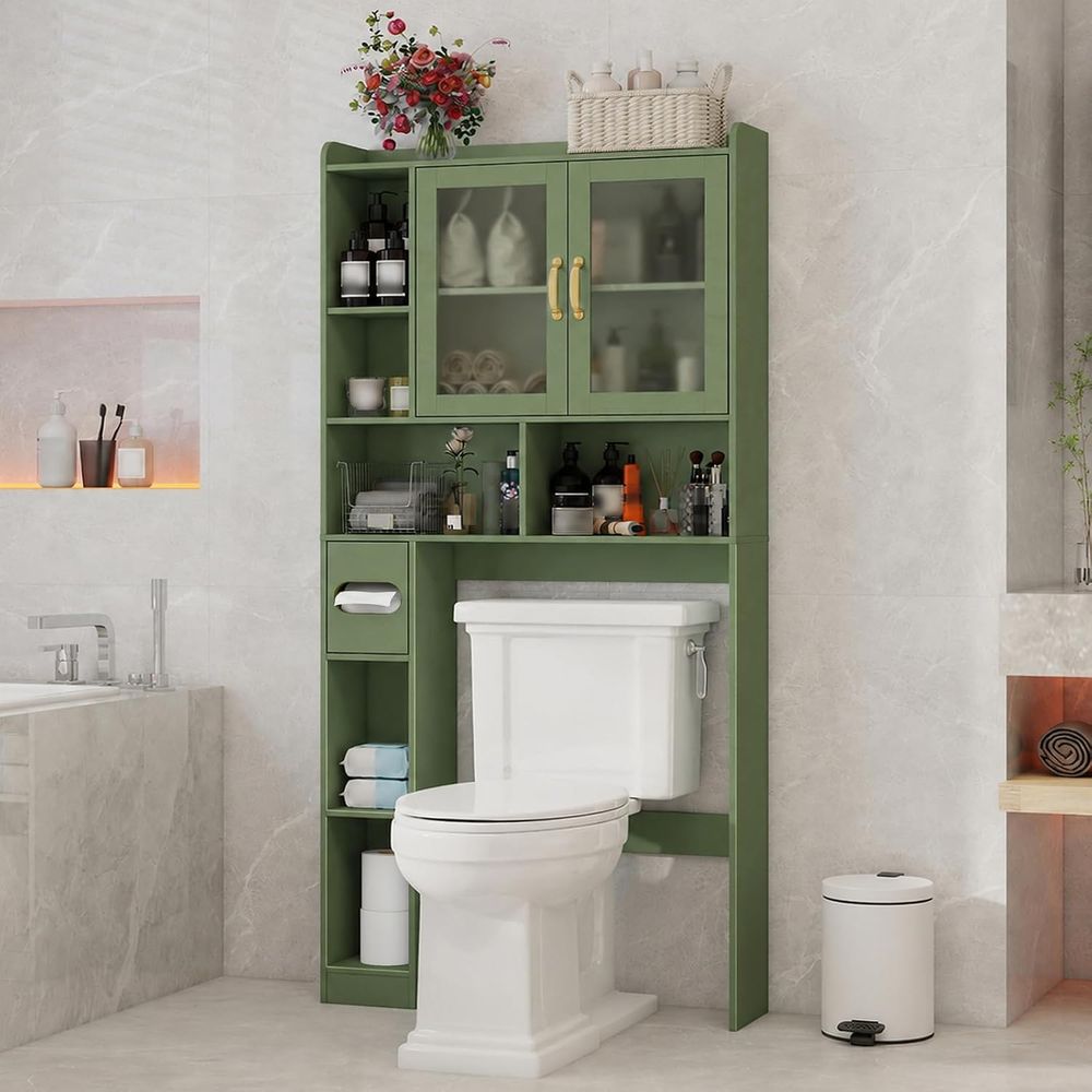 Home And Bathroom - Platzsparender Acryl-Aufbewahrungsschrank für über der Toilette,