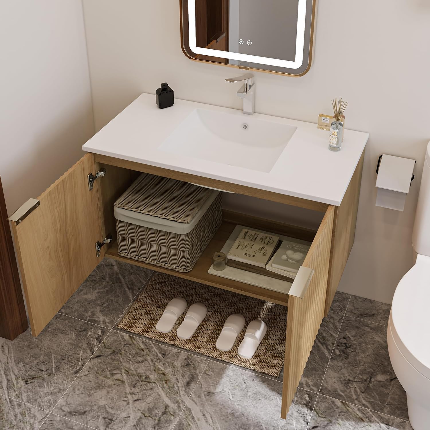 Moderner schwebender Badezimme – Home And Bathroom Bewertung und Preis
