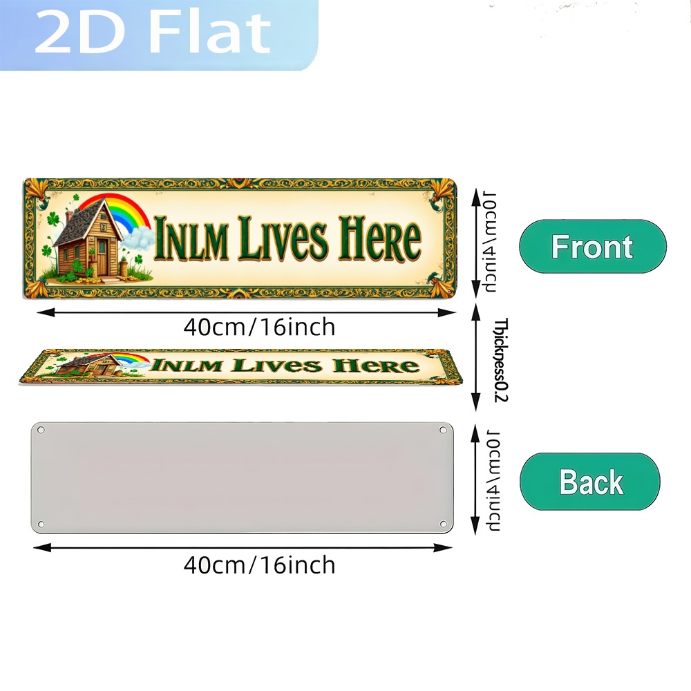 2D Flaches, Vintage 'INLM Live – Home Bathroom Name Bewertung und Preis