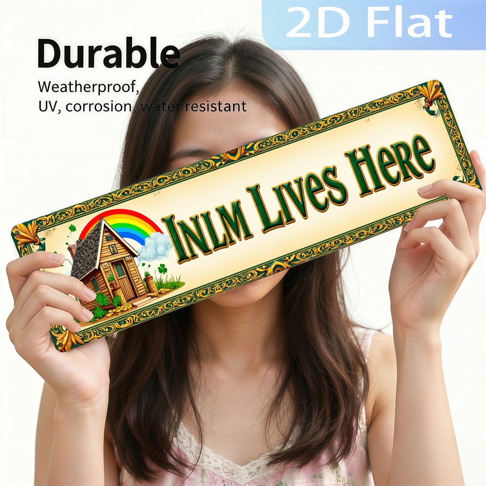 2D Flaches, Vintage 'INLM Live – Home Bathroom Name Bewertung und Preis