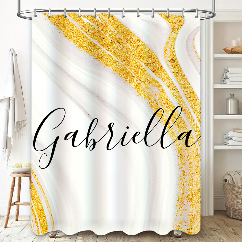 Gold-Marmor-Duschvorhang, pers – Home Bathroom Name Bewertung und Preis