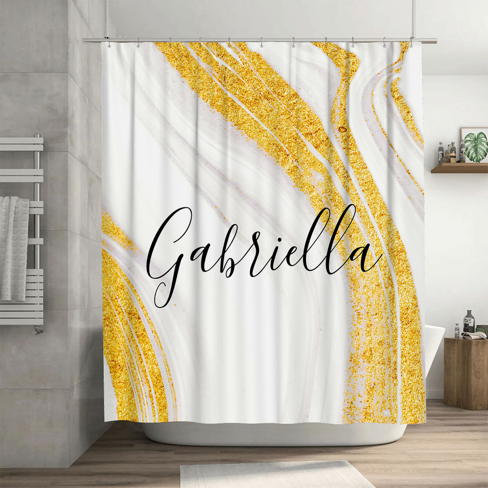Gold-Marmor-Duschvorhang, pers – Home Bathroom Name Bewertung und Preis