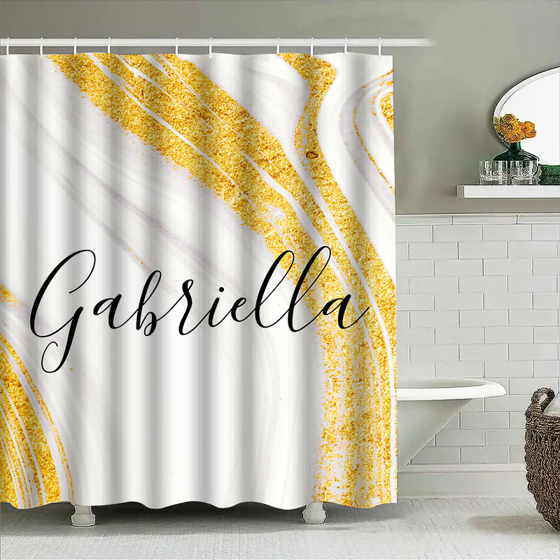 Gold-Marmor-Duschvorhang, pers – Home Bathroom Name Bewertung und Preis