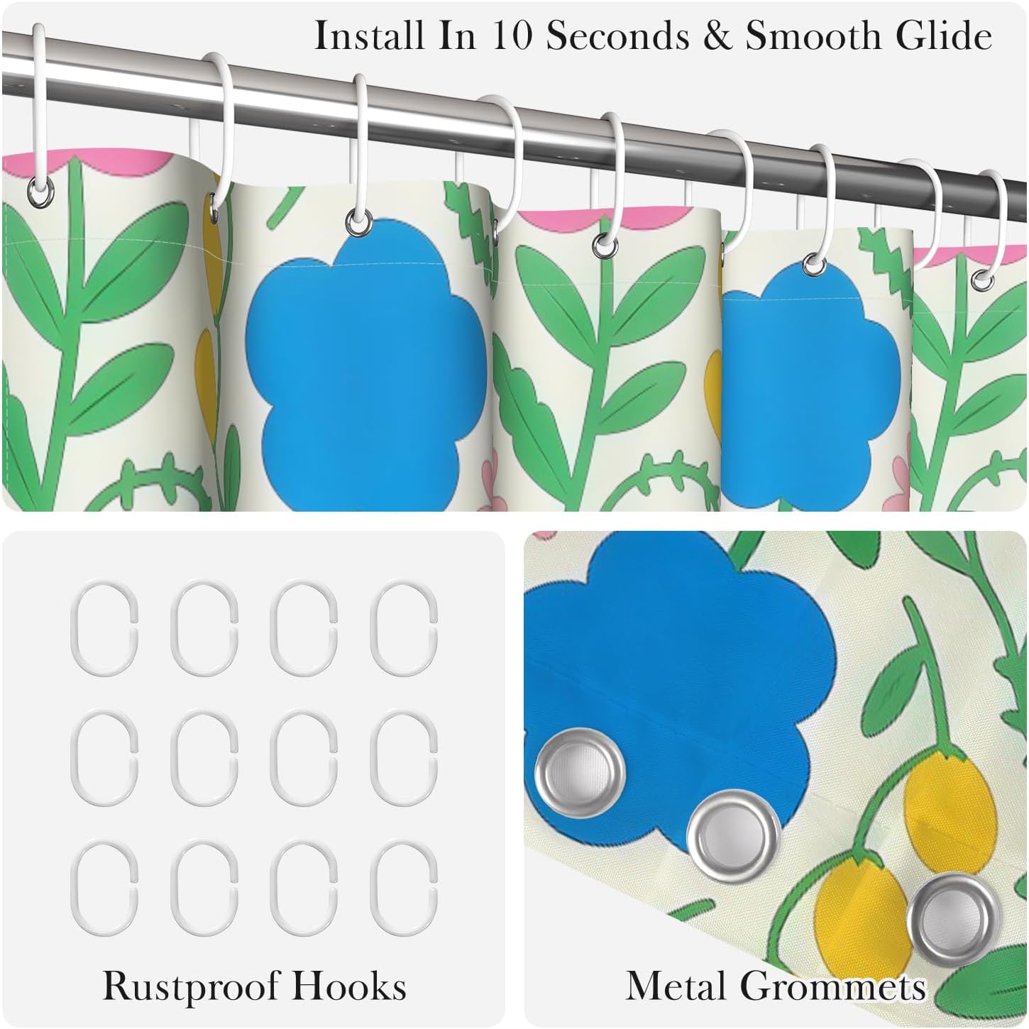 Bohemian Blumenmuster Duschvor – Home Goods Bathroom Decor Bewertung und Preis
