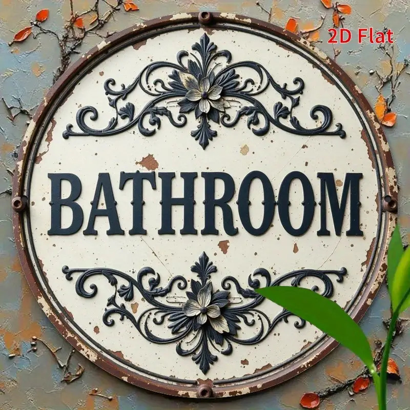 2D flaches, 1-teiliges Vintage – Home Bathroom Name Bewertung und Preis