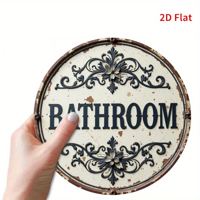 2D flaches, 1-teiliges Vintage – Home Bathroom Name Bewertung und Preis